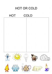 English Worksheet: HOT or COLD