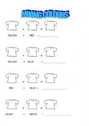 English Worksheet: Mixing colours