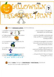English Worksheet: Halloween Treasure Hunt part 2