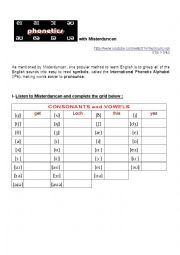 English Worksheet: phonetics (symboles and words)