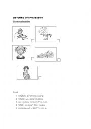 English Worksheet: Listening Comprehension