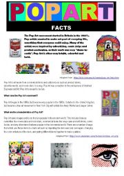 Pop Art - Facts and Worksheet