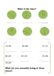 English Worksheet: What time is it?