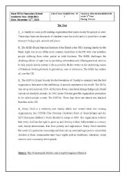 English Worksheet: end of term test1 for 3rd year Secondary schools