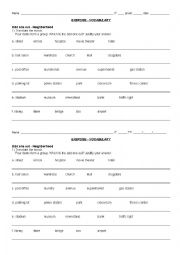English Worksheet: Odd one out - Places in the city (neighborhood)