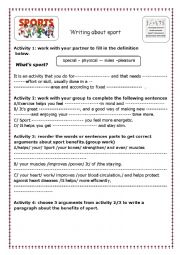 English Worksheet: sport 