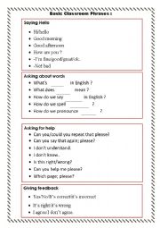 English Worksheet: Classroom phrases 1