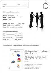 English Worksheet: Greetings