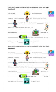 English Worksheet: Present Simple Routine