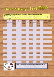 English Worksheet: A  great worksheet about free time activities ,