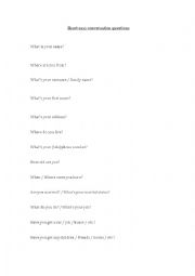 English Worksheet: Lets make conversation