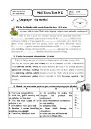 English Worksheet: Remedial for 9th form 