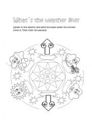 English Worksheet: weather mandala