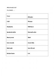 English Worksheet: What should I do?