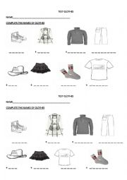 English Worksheet: CLOTHES