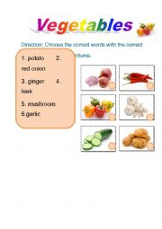 vegetable vocabulary