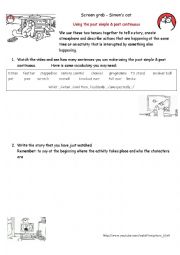 Using the past continuous & past simple to describe a sequence of events