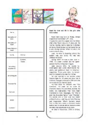 English Worksheet: Roald Dahl