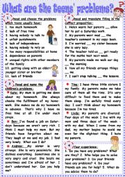 English Worksheet: What are the teens problems?