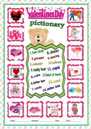 English Worksheet: Happy Valentines pictionary