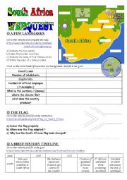 English Worksheet: South Africa Webquest