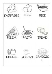 English Worksheet: Food