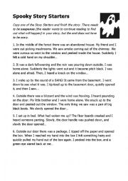 Spooky Storystarters - ESL worksheet by mslindh