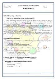 English Worksheet: Life on earth 