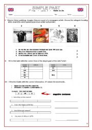 English Worksheet: Simple Past (verb to be)