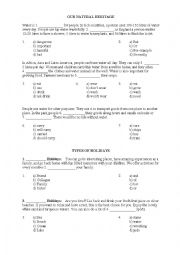English Worksheet: Text Completion 