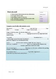 English Worksheet: write a profile