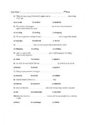 English Worksheet: Quiz for 2nd formers