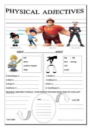 English Worksheet:  physical adjectives