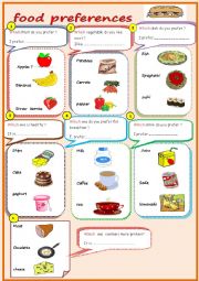 English Worksheet: food preferences
