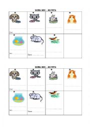 English Worksheet: my pets vocabulary