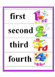 English Worksheet: Ordinal numbers