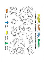 English Worksheet: Birds Directions 