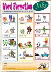 English Worksheet: Occupations - Word formation