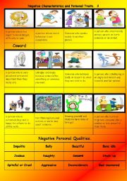 English Worksheet: Negative Characteristics and Personal Traits.  2