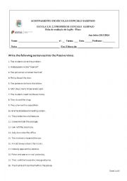 English Worksheet: Passive Voice I