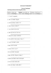 English Worksheet: Present Continuous