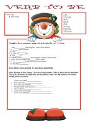 English Worksheet: Verb to be