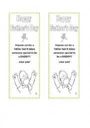 English Worksheet: Fathers Day Bookmark