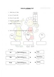 English Worksheet: Listening test