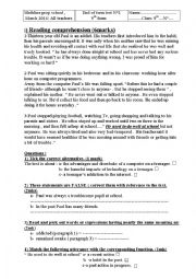 English Worksheet: comprehensive test 3