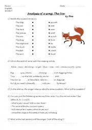 English Worksheet: The Fox - Song by Ylvis