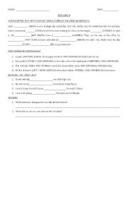 English Worksheet: past simple/past continuous