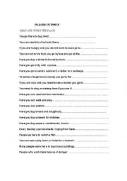 English Worksheet: GUESS THE PLACE IN THE TOWN