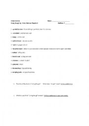 English Worksheet: Living Rough Comprehension Questions Chapter 1