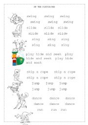 English Worksheet: at the playground